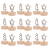 Titulares de Navidad Holdertable Photo Place Stand Notefor Clip Number Clips de madera Name Memo Base Wood Display Star Wedding