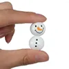 Christmas Decorations 10Pcs Loose Decor DIY Party Craft Snowman Wooden Bead Winter