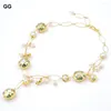 Pendant Necklaces GuaiGuai Jewelry Natural Freshwater Cultured White Keshi Pearl Star Shape Green Chrysoprase Gold Plated Edge Necklace For