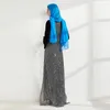 Vêtements ethniques Mode Abaya Longue Jupe Paillettes Plaid Double Couche Arabe Musulman Femmes Mosquée Ramadan Robe De Prière Islamique