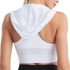 Yoga Outfit Solid Color Woman Hooded Sports Bra Sleeveless U-Neck Crop Top Hoodie Air Sport Vest Female Fitness Clothes For Lady