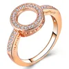 Bröllopsringar för alltid CZ Zircon Circle Round Finger For Women Rose Gold Silver Color Jewelry Valentine's Day