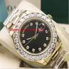 Luxury Wristwatch 2017 18k Yellow Gold Black Dial 41MM 18038 Bigger Diamond Bezel Automatic Mechanical Men Watches Top Quality214S