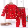 Ethnic Clothing 80-140Cm Traditional Chinese Set For Boys Girls Shirts 2Pieces Print Long Sleeve 2022 Year Costumes Top Fashion