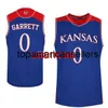 Kansas Jay College Marcus Garrett #0 Malik Newman #14 Lagerald Vick #2 Basketball Jerseys Mens Stitched Custom Any Number Name