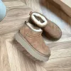 Ultra Mini Platform Boot Designer Femme Hiver Cheville Australie Bottes De Neige Fond Épais En Cuir Véritable Chaud Chaussons Moelleux Avec Fourrure #jgls l cQA