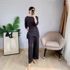 Women's Two Piece Pants Miyake Pleated Heavy Industry Sets Women 2022 Spring Cropped Belt Tops Straight Loose Designer One Size Clothes