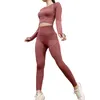 Active Set Seamless Tracksuits Fitness Gym Clothing Stretchable Yoga For Women Long Sleeve Top and Leggings Set Workout Suits