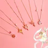 Серьги ожерелья установите аниме -карт Cardcaptor Sakura 925 Серебряный серебряный кулон ювелирных изделий для женщин для женщин