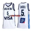 カスタムジャンナマヌージノビリアルゼンチンバスケットボールジャージ3カラーシャツサイズS-4XL任意の名前と番号ジャージ