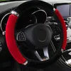 Coprivolante 38CM Universal Car Shiny Rhinestone Plush Cover Autunno Inverno Elastico 37-38CM Accessori per articoli automobilistici