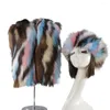 Berets Pography Prop Acrylic Fibers Faux Fur Empty Top Beanie Boot Socks Kit For Winter