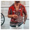 Chemises décontractées pour hommes 2022 Hawaiian Beach Print à manches courtes Fashion Slim Youth Trend