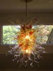 Chandeliers Contemporary High Ceiling Long Chain Crystal Chandelier Led 110v-240v Hand Blown Glass