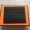 Ultradünner Ausweishalter aus echtem Leder, modisches klassisches Design für Herren und Damen, Kreditkartenhalter mit Staubbeutel, Originalverpackung216i