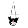 Stuffed Plush Animals Cute Kawali Kuromi Messenger Bag Party Favor Soft Toy Coin Purse Animal Hand Bags Toys For Girls Birthday Gi Dhslk