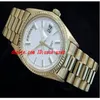 ساعة Wristwatch الفاخرة الجديدة بيع الرجال الميكانيكية أوتوماتيكية الساعة 18KT الذهب الأصفر Watch W White Stick Dial 1803 MEN SPO233X