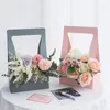 Gift Wrap Kraft Paper Water Proof Hand Flower Basket Rectangle Hollow Out Window Wrapping Material Holiday Bouquet Packageing