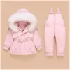 Clothing Sets Down Coat Jacket Kids Toddler Jumpsuit Baby Girl Boy Clothes Winter Outfit Snowsuit Overalls 2 Pcs Drop Delivery Matern Dhxce