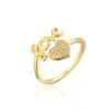 Wedding Rings TOBILO Romantic Gold Hollow Cubic Zirconia Heart Love For Woman Fashion Korean Jewelry Party Luxury Ring