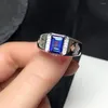 Bagues en grappe Bague homme Topaze naturelle et véritable Argent sterling 925 Vente en gros Bijoux fins 6 8mm Gem