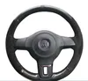 Coprivolante per auto personalizzato Treccia Camoscio nero antiscivolo per Volkswagen Golf 6 Mk6 VW Polo Jetta MK5 Sagitar Bora Santana