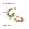 Hoop Earrings 18K Gold Color Twisted Crystal Sweet Geometric C Shaped For Women Stainless Steel Wedding Party Jewelry