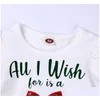 Kledingsets meisje Kerstmis lange mouw t -shirt en gaasjurk set baby baby baby baby oneck xmas witte tops rokpak voor kinderen peuter klede dhonp