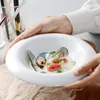 Bowls Western Style Household Pure White Pottery Bowl Soup Salad Dessert Fruit