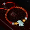 Braccialetti con ciondoli Moda 12 Zodiaco Corda Rossa Bracciale anno di nascita maschile e femminile intrecciato