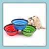 Dog Bowls Feeders Collapsible Pet Feeding Bowl Slow Food Water Dish Feeder Sile Foldable Choke For Outdoor Travel 9 Colors To Choo Otyco