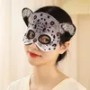 pour Halloween Noël Drôle Masque Poupées Simulation En Peluche Tigre Aigle Léopard Chat Animal Masques Pour Les Yeux Cosplay Fête Cadeau