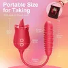 Sex Toy for Rose Woman Vibrator Nipple Clitoral Stimulator Thrusting Dildo Tongue Licking with 10 Modes Personal 3EPA