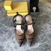 2022 Designer Womens Sandals High Heeled Shoes Pointed Toesl Sandal Summer Footwear Fashion Versatile 10cm Heel Front Back Strap