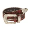 B￤lten Kvinnor Rhinestone Belt midjebandkl￤der Tillbeh￶r Cowboy Fashion Bling med sp￤nnl￤der f￶r kl￤dbyxor Jeans