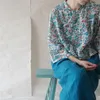 Женские блузки Balonimo Женская винтажная хлопчатобумажная льняная рубашка повседневная ретро-принте
