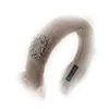 NIEUWE FASOM DOORS Hoofdband Warm pluche haarband voor volwassen glanzende geometrische strass headweer winterhaaraccessoires