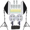 NEW Pography Po studio Continuous Lighting softbox kits Po Equipment and Double 4 Lamp holder &Po Studio Diffuser333Z