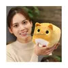 Stuffed Plush Animals Square Love Fat Cat Doll Soft Cute Big Face Pussy Ragdoll For Children Soothing Cylindrical Lithe Down Cotto Dho2T