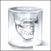 Andra Drinkware 2.5oz Cups Wine Cup Skl S Glasses Beer Whisky Halloween Decoration Creative Party Transparent Drinking ZWL458 Drop Otmqw