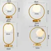 Desk Lamps Modern LED Table Lamps Brass Golden Galss Ball Lights Bedside Reading Desk Fixture Bedroom Hotel Home Decor Round Ring Lighting P230412