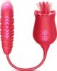 Sex Toy for Rose Woman Vibrator Nipple Clitoral Stimulator Thrusting Dildo Tongue Licking with 10 Modes Personal 3EPA