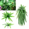 Decorative Flowers Large Artificial Adornment Grass Green Plant Ganging Row Fern Leaf Persian Leaves Wall Planted Home Decoration