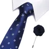 Bow Ties 40 Style Neck Tie Bowtie Cravat Set Skinny Floral Brooch Men Necktie Wedding Polyester Black Dot Fashion Mens