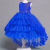 Flower Girl Dresses Weddings Sleeveless Tulle Party Dress for Kids Girls Lace Applicques Princess Ball Gown Pageant 403