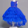 Flower Girl Dresses Weddings Sleeveless Tulle Party Dress For Kids Girls Lace Appliques Princess Ball Gown Pageant 403