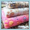 Andere hondenbenodigdheden Pet Deken Colorf Claw Gedrukte katdekens Dubbleed pluche zachte warme puppy gooit Slee Mat Badhanddoek LXL700Y OTMZD