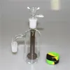 Catcher de cinzas de 18 mm de 18 mm para bongueiro de água de vidro 45 90 graus com recipiente de silicone de tigela de vidro de quartzo banger