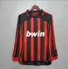 Retro voetbalshirts met lange mouwen Kaka Baggio Maldini VAN BASTEN Pirlo Inzaghi Beckham Gullit Shevchenko Vintage Shirt Classic Kit 93 94 95 96 97 06 07 09 10 Ac MiLaNS 666