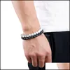 Hebras de cuentas Pulsera de cuentas de piedra de ojo de tigre ajustable Yoga Lava Difusor de aceite esencial Pulseras trenzadas Brazalete Curación Nc Otw5H